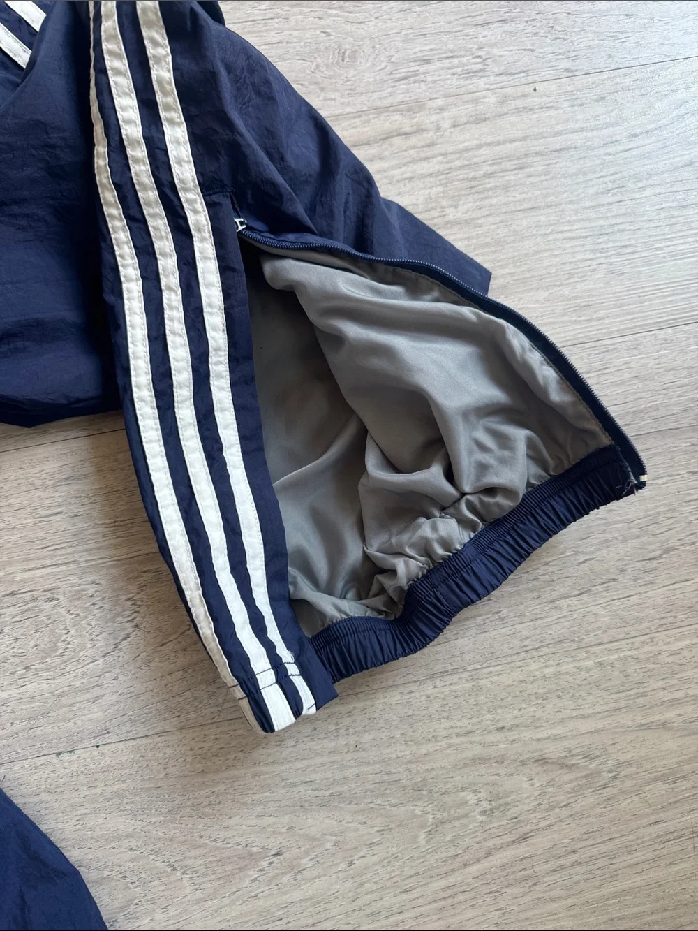 adidas Navy Blue Joggers with White Side Stripes